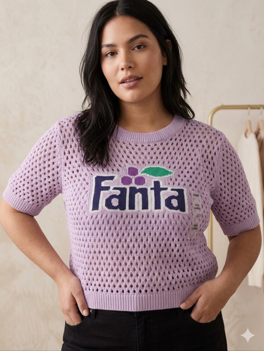 NWOT Coca-Cola - Open-Knit Fanta Logo Sweater